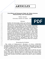 Th. Ayouch - Lived Body and Fantasmatic Body in Phenomenology and Psychoanalysis PDF