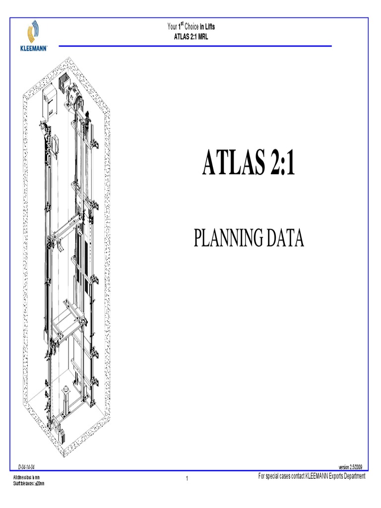 Atlas 2:1 Lift Planning Data | PDF | Engineering Tolerance | Elevator