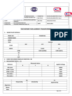Test Report For Current Transformer: 1. Name Plate Details
