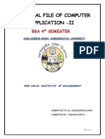 Practical File of Computer Application - Ii: Bba 4 Semester