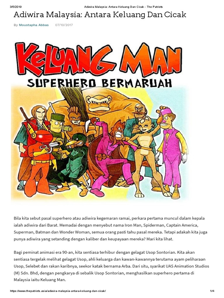 Adiwira Malaysia Antara Keluang Dan Cicak The Patriots Pdf
