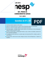 UNESP2016 1fase Prova PDF