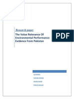 The Value Relevance of Environmental Performance: Evidence From Pakistan