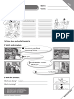 Swimming: Worksheet 1