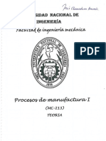 Procesos de Manufactura I - Teoría UNI