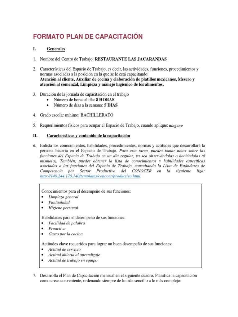 Plan de Capacitación para Meseros | PDF | Artes culinarias | Cocinando