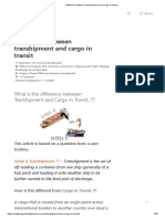 Difference between transhipment and cargo in transit