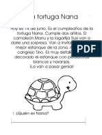 La Tortuga Nana Comprensión Lectora PDF