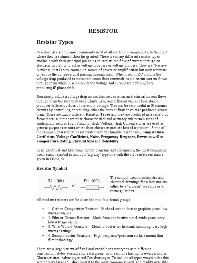 Resistor Pdf Resistor Series And Parallel Circuits