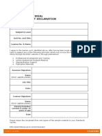 Btec Sample Material Learner Consent Declaration: Centre No. & Name