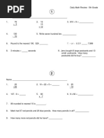 Daily Math Review Sheets Grade 5 PDF