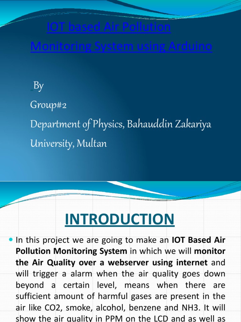 IOT Based Air Pollution Monitoring System Using Arduino | PDF | Arduino ...
