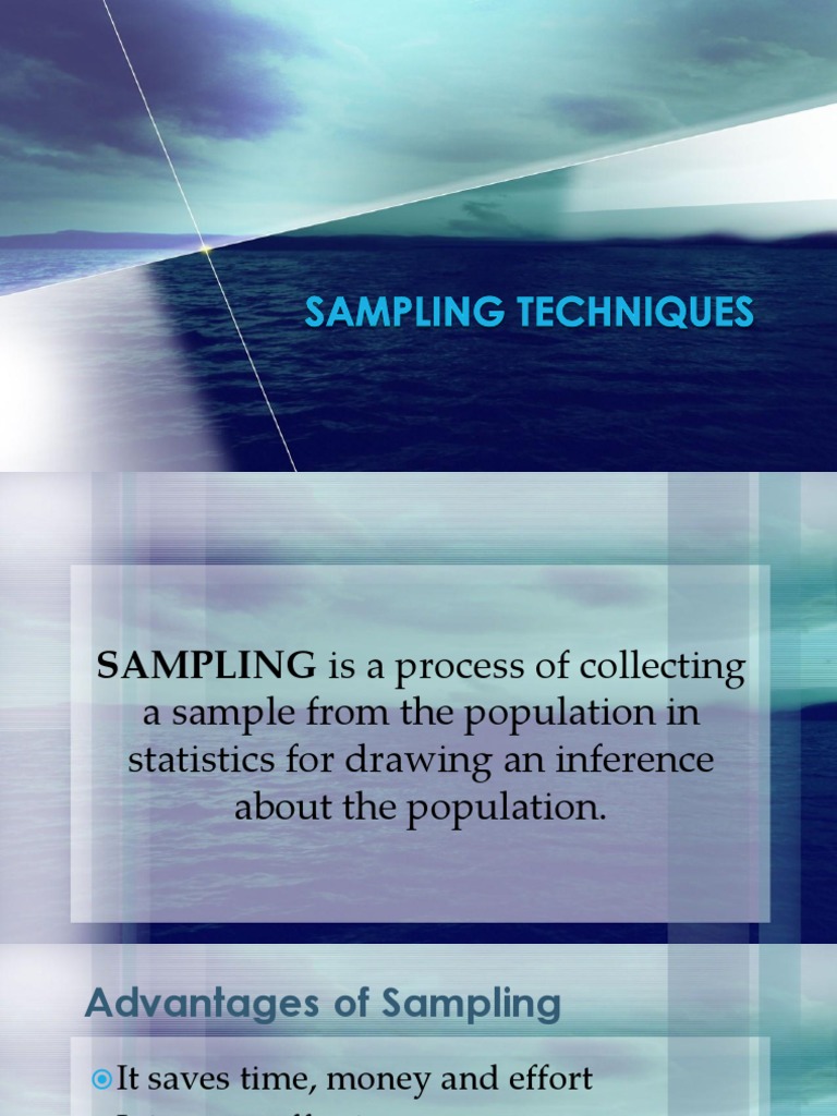 Lecture 7 Sampling Techniques | PDF | Sampling (Statistics) | Statistics
