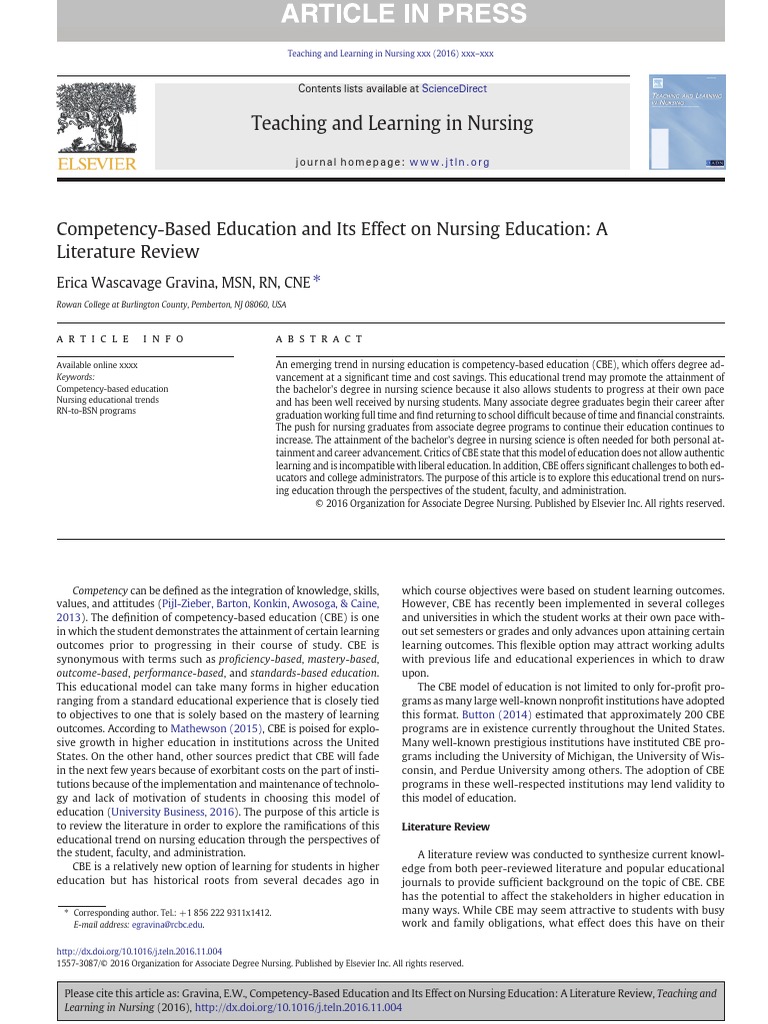 Competence Based Education Perawat | PDF | Nursing | University