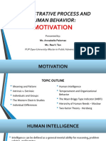 Administrative Process and Human Behavior:: Motivation