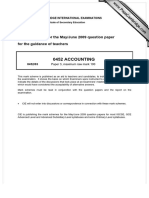 0452 Accounting: MARK SCHEME For The May/June 2009 Question Paper For The Guidance of Teachers