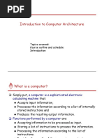 Introduction To Computer Architecture: Topics Covered: Course Outline and Schedule