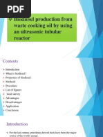 Biodiesel Production From Waste Cooking Oil by Using An Ultrasonic Tubular Reactor