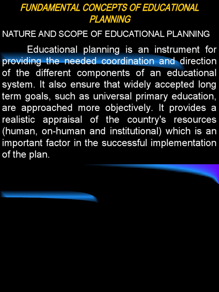 Fundamental Concepts of Educational Planning PDF Economics Consumption (Economics)
