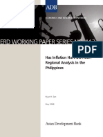 Erd Working Paper Series No. 112: Has Inflation Hurt The Poor? Regional Analysis in The Philippines