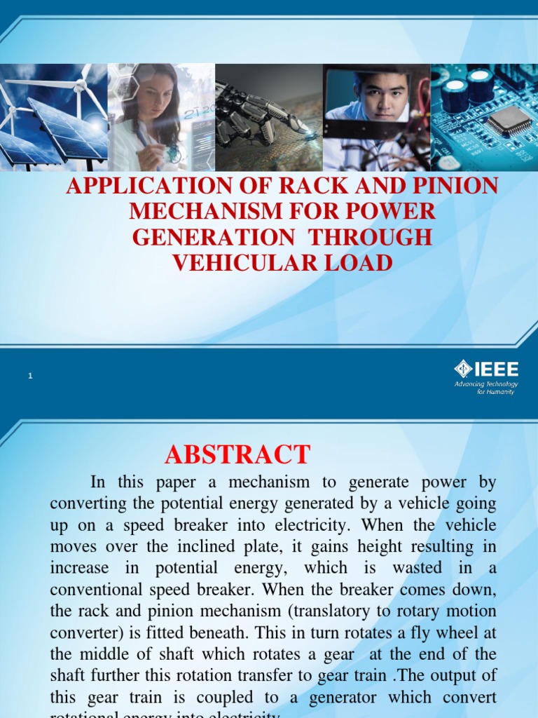 Application of Rack and Pinion Mechanism For Power Generation Through