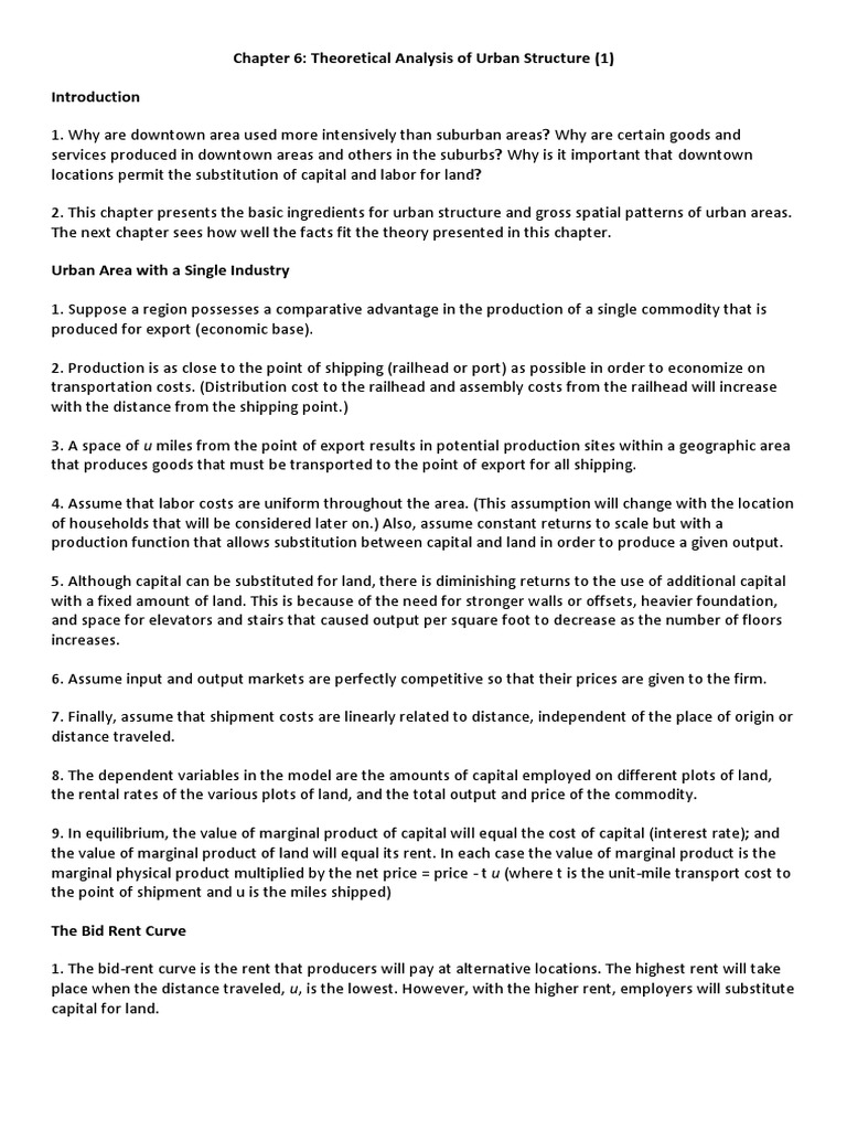 Urban Structure and Economic Dynamics | PDF | Supply And Demand ...