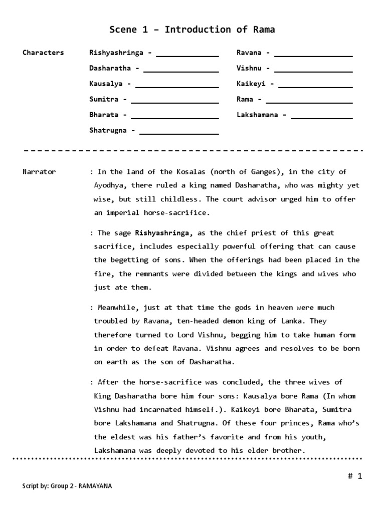 Script Ramayana PDF | PDF | Sita | Rama