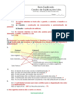 Teste Diagnóstico - As Rochas, o Solo e Os Seres Vivos (2) - Soluçoes