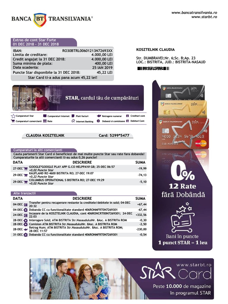 Extras de Cont Star Forte 2018 | PDF