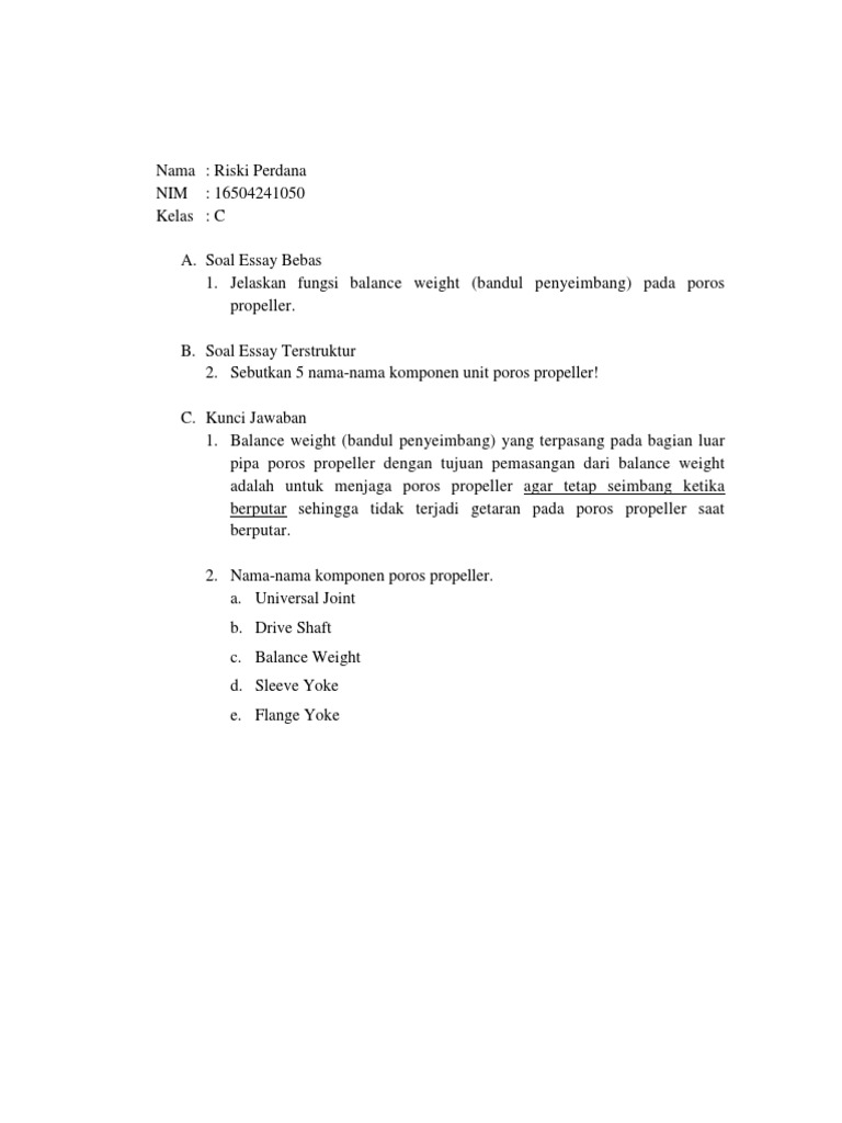 Soal Essay Pb Pak Martubi