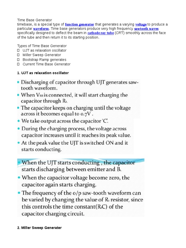 Time Base Generator Types and Functions | PDF | Electrical Engineering ...