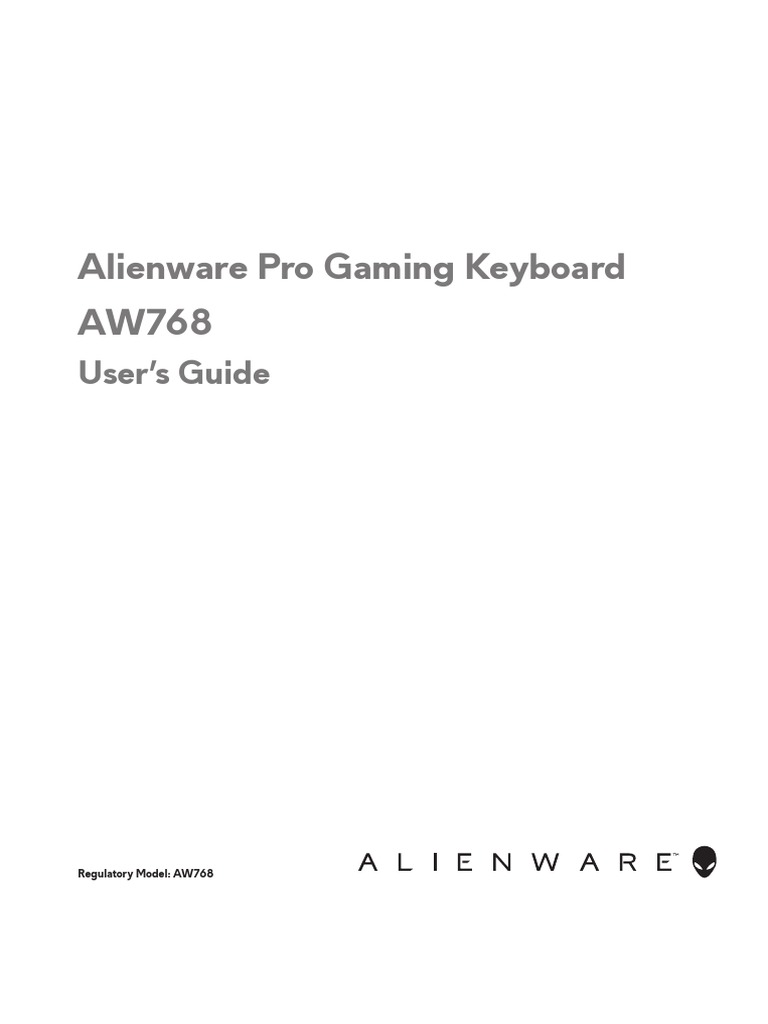 Alienware Pro Gaming Keyboard AW768: User's Guide | PDF | Computer ...