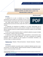 Crecimiento de La Población en La Provincia de Formosa