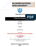 IGNOU BCA CS76 Project CoverPage