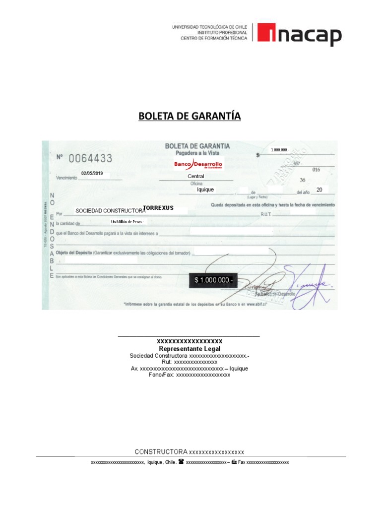 Boleta de Garantía