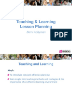 Teaching & Learning Lesson Planning: Berni Addyman