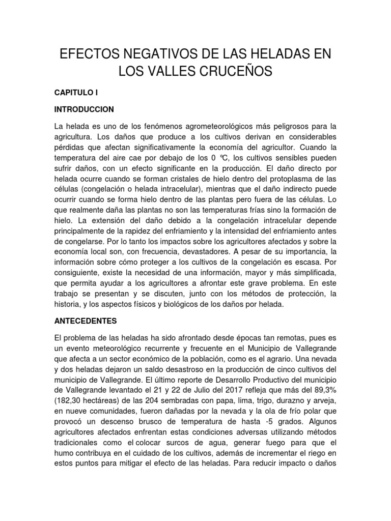 Efectos de las Heladas en Valles Cruceños | PDF | Herida | Humedad