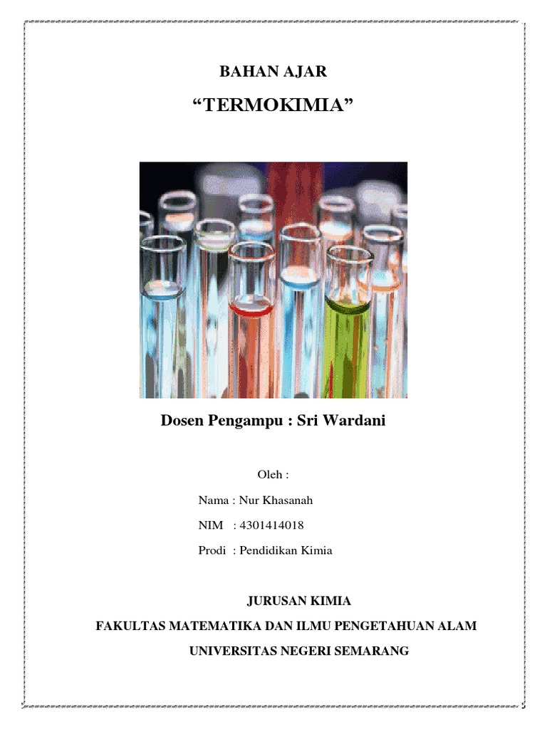 Pengenalan Termokimia dan Entalpi | PDF | Metode & Bahan Ajar | Sains ...