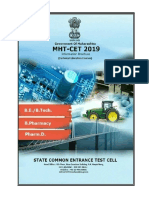 MHT-CET 2019 Engg Tech Pharmacy Pharm D