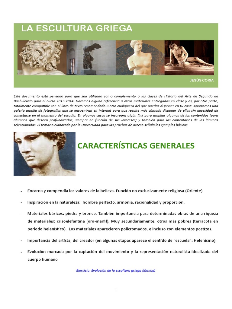 Evolución de la Escultura Griega | PDF | Antigua Grecia | Escultura