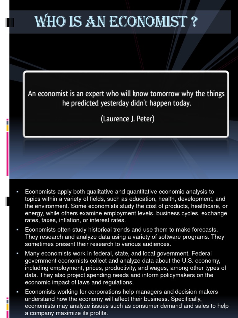 Understanding the Role of Economists | PDF | Financial Analyst ...