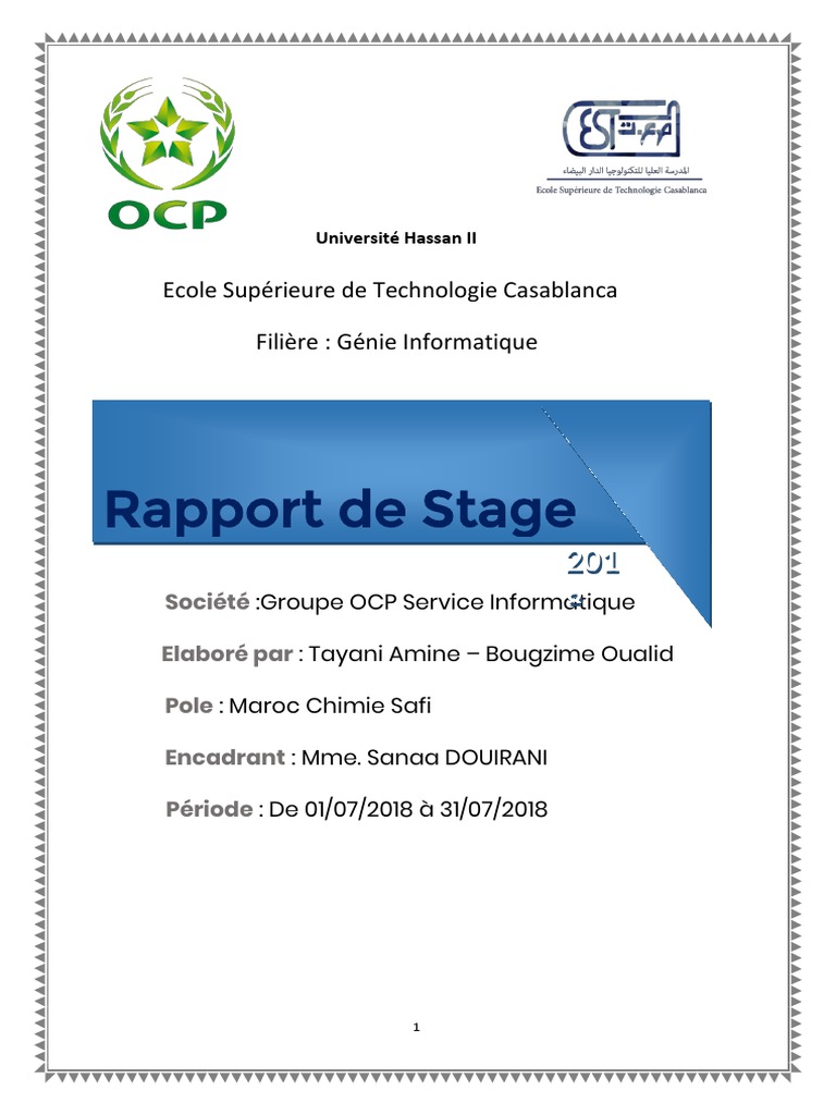Rapport de Stage en Informatique OCP | PDF | Commutation d'étiquette ...
