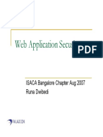 Web Application Security: ISACA Bangalore Chapter Aug 2007 Runa Dwibedi