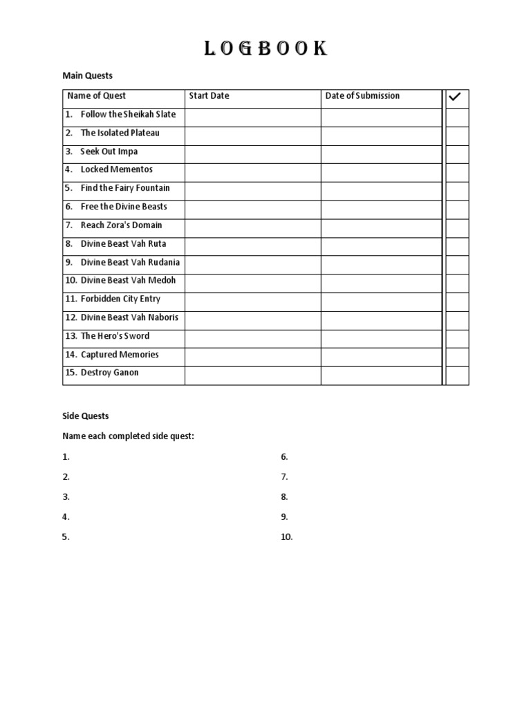 Logbook | PDF
