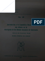 Introducción A La Lingüística Descriptiva Con Énfasis en La en La Descripción de de Los Idiomas Mayenses en Guatemala