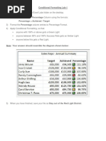 Conditional Formatting Lab Exercises