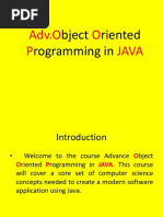 Adv.O O P Java: Bject Riented Rogramming in