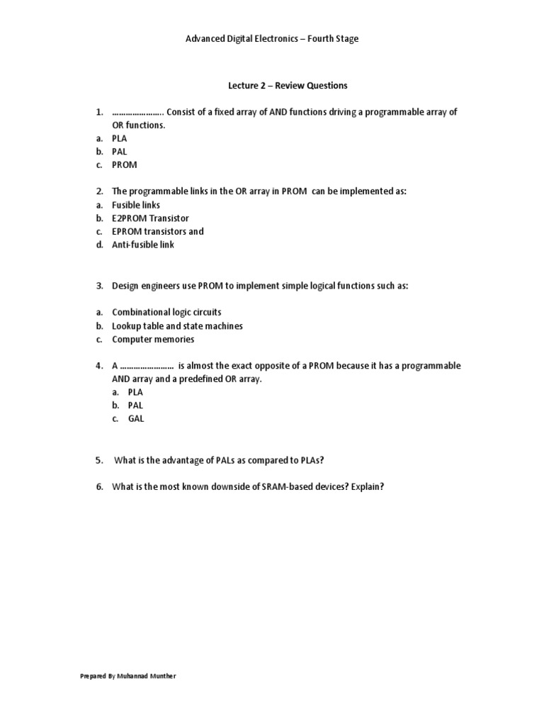 Lecture 2 - Review Questions | PDF | Teaching Methods & Materials ...