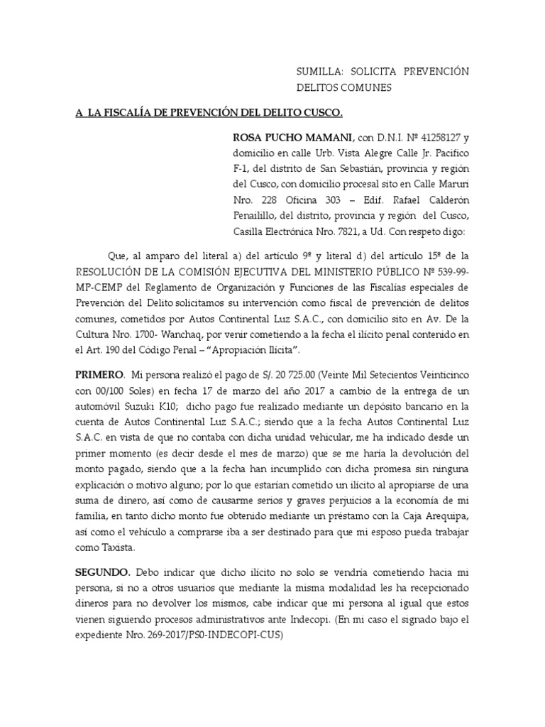 Modelo Escrito Prevencion Delito | PDF | Justicia | Crimen y violencia