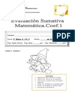 Evaluacion Sumativa Matematica Unidad 5.... 2016